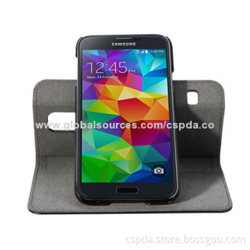 360 Degrees Rotation Back Standing Leather Cases for Samsung Galaxy S5, OEM and ODM Orders Available